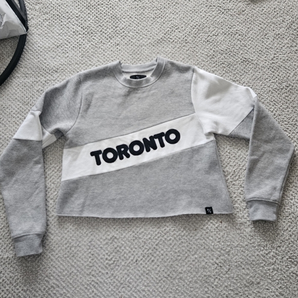 Peace Collective Sweaters - PEACE COLLECTIVE Toronto Colour Block Varsity Crop Sweater Small